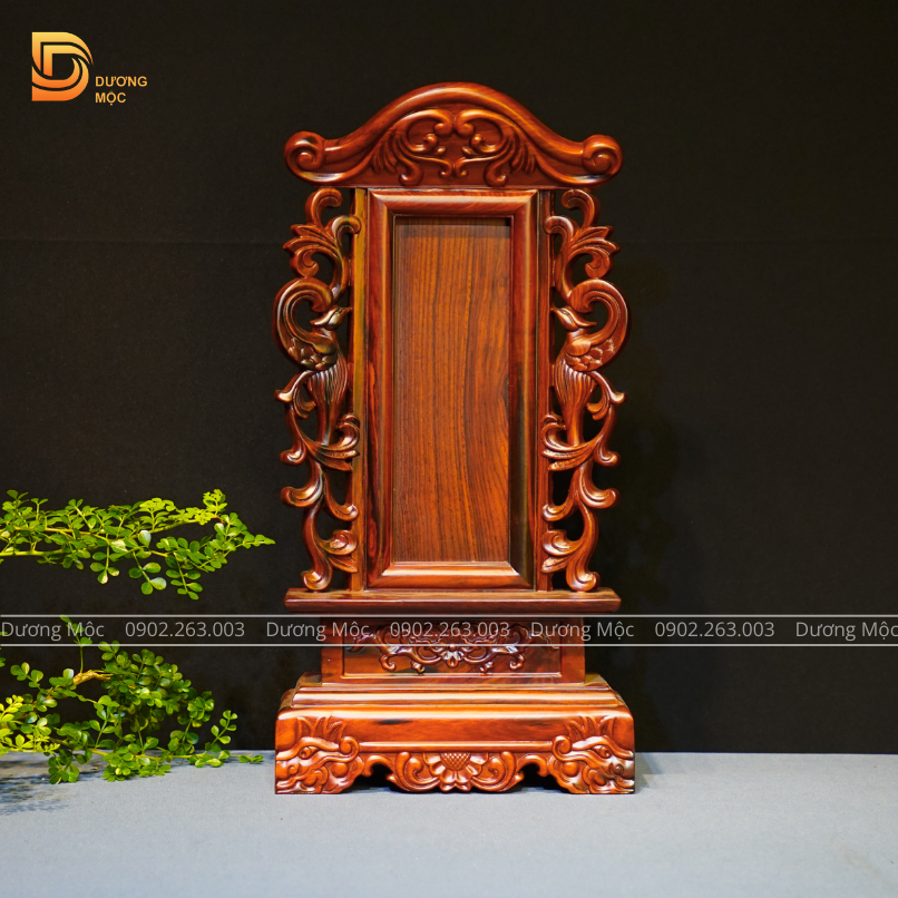 bài vị thờ song phụng gỗ trắc