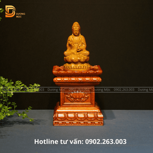 Đôn Kê Tượng Gỗ Hương Chạm Sen 15x15 DKT08 - Ảnh 6