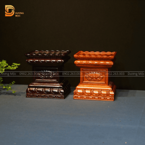 Đôn Kê Tượng Gỗ Hương Chạm Sen 15x15 DKT09