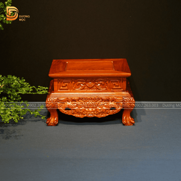 Đôn Vuông Gỗ Hương Chạm Rồng 25x16 DTK11 - Ảnh 2