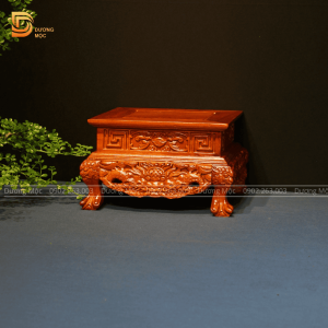 Đôn Vuông Gỗ Hương Chạm Rồng 25x16 DTK11