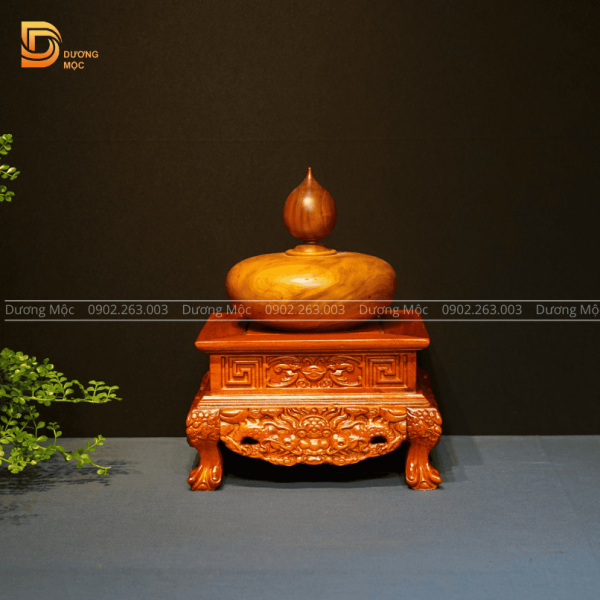 Đôn Vuông Gỗ Hương Chạm Rồng 25x16 DTK11 - Ảnh 6