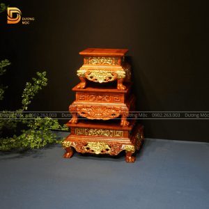 Đôn Vuông Gỗ Hương Chạm Rồng Nhiều Kích Thước DKT13