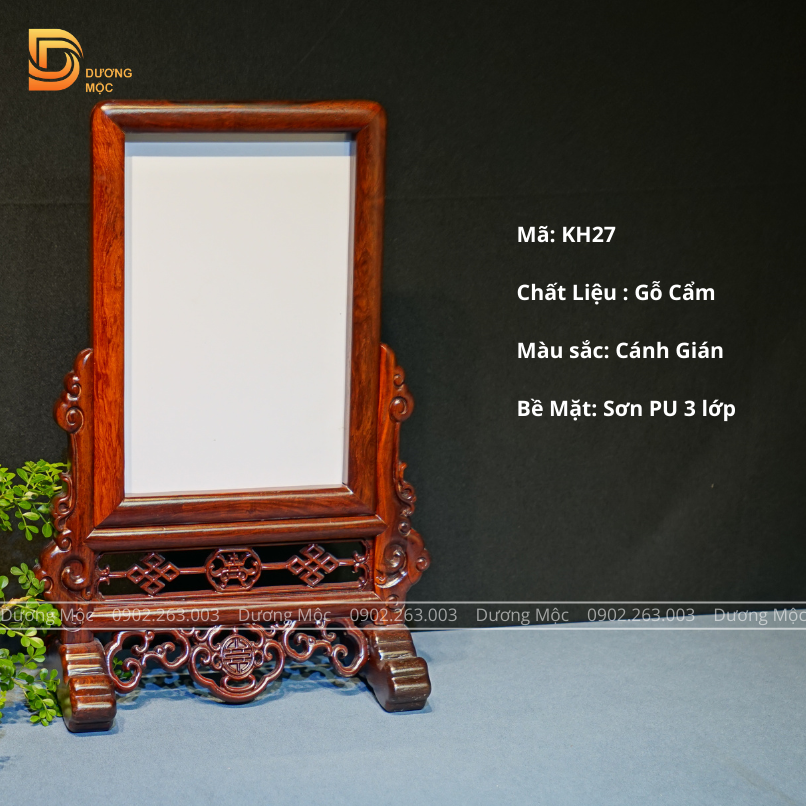 Khung Ảnh Thờ Chữ Thọ Đơn Giản Gỗ Cẩm 20x30 cm KH27