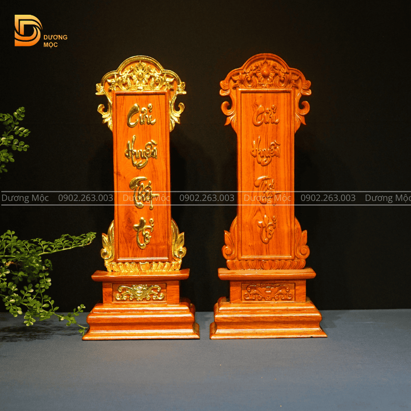 Bài Vị Thờ Cửu Huyền Thất Tổ Gỗ Hương Ta Liền Khối BH28