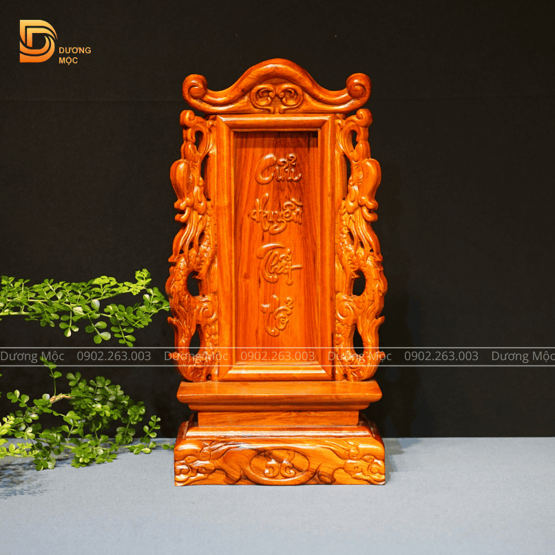 Bài Vị Thờ Gỗ Hương Song Long 41 cm BH01