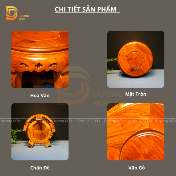 Đôn Tròn Gỗ Hương DG02 - Ảnh 6