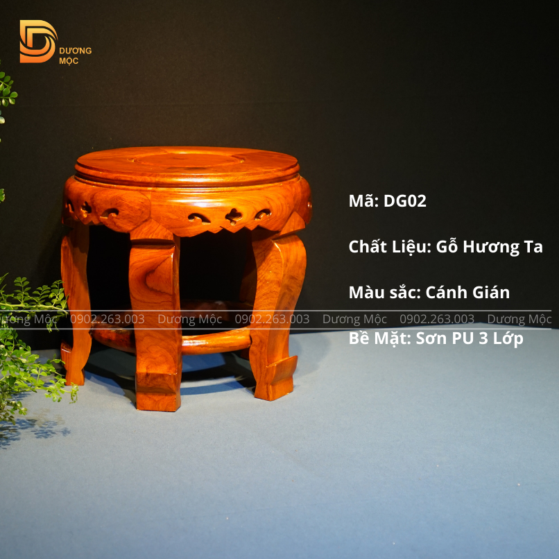 Đôn Tròn Gỗ Hương DG02