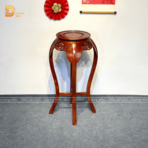 Đôn Tròn Gỗ Hương Hoa Mai DG06