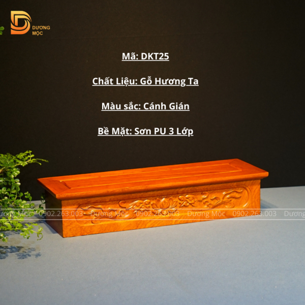 Đôn Kê Tượng Chữ Nhật Gỗ Hương DKT25 - Ảnh 2