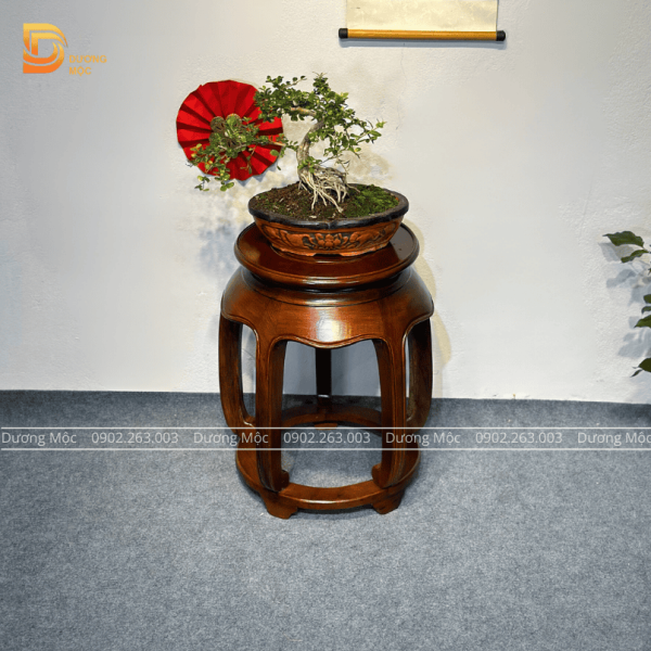 Đôn Tròn Gỗ Hương Đơn Giản Màu Óc Chó DG07 - Ảnh 9