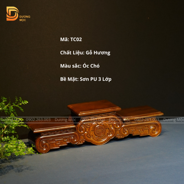 Tam Cấp Gỗ Hương Kê Đồ Mẫu Cuốn TC02 - Ảnh 2