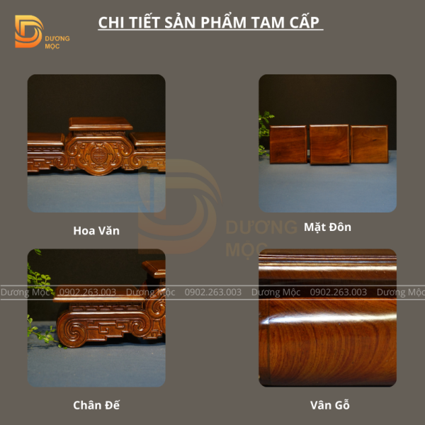 Tam Cấp Gỗ Hương Kê Đồ Mẫu Cuốn TC02 - Ảnh 8