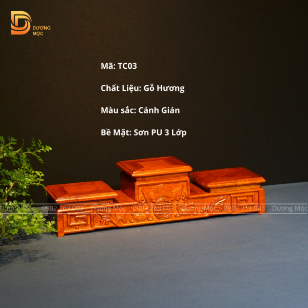 Tam Cấp Gỗ Hương Kê Đồ Chữ Thọ TC03 - Ảnh 2