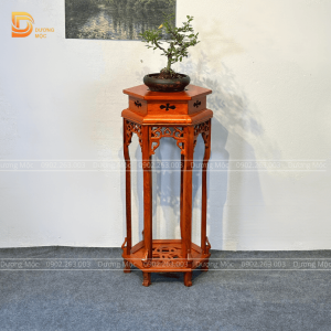 Đôn Lục Giác Gỗ Hương Cao 30x80cm DG16