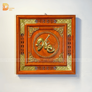 Tranh Chữ Đức Gỗ Hương Dát Vàng TG01