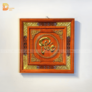 Tranh Chữ Phúc Gỗ Hương Dát Vàng TG03