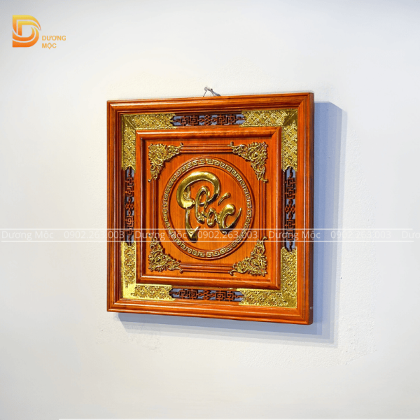 Tranh Chữ Phúc Gỗ Hương Dát Vàng TG03 - Ảnh 4