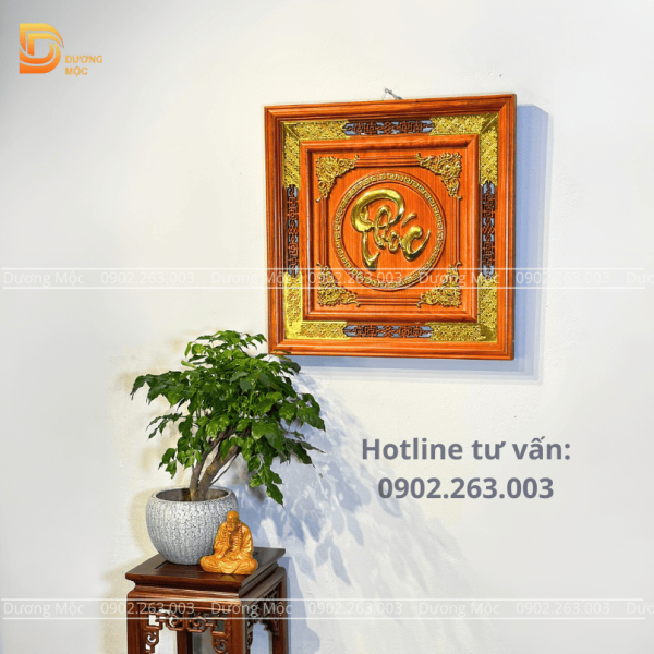 Tranh Chữ Phúc Gỗ Hương Dát Vàng TG03 - Ảnh 8