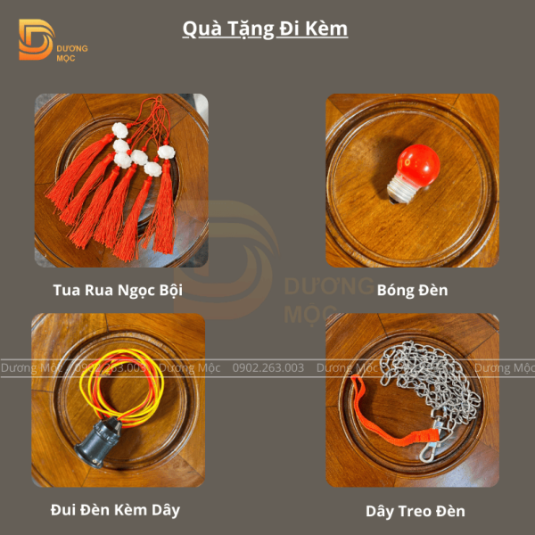 Đèn Lồng Gỗ Hương Hoa Sen 45cm DL02 - Ảnh 11