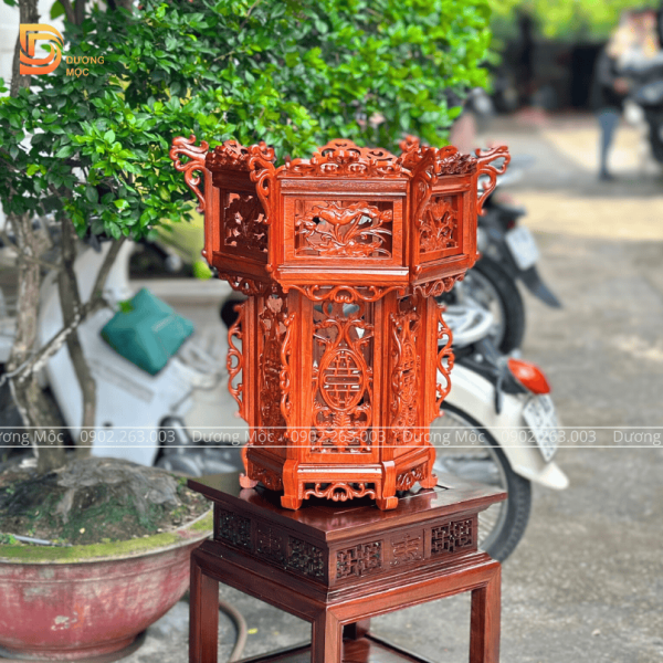 Đèn Lồng Gỗ Hương Hoa Sen 45cm DL02 - Ảnh 5
