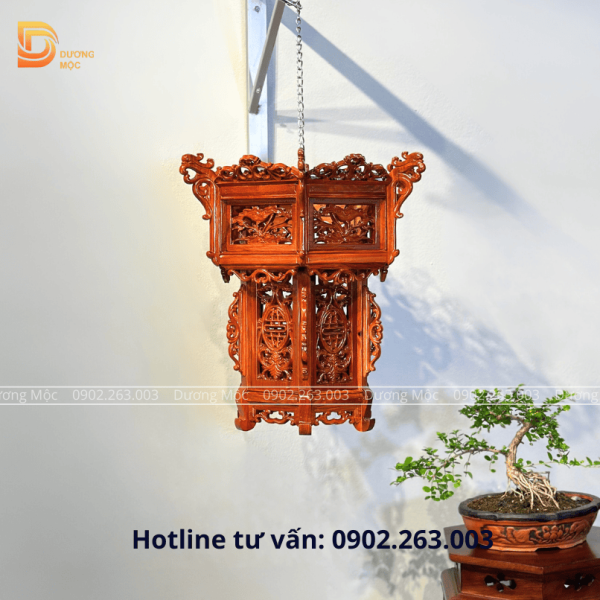 Đèn Lồng Gỗ Hương Hoa Sen 45cm DL02 - Ảnh 9