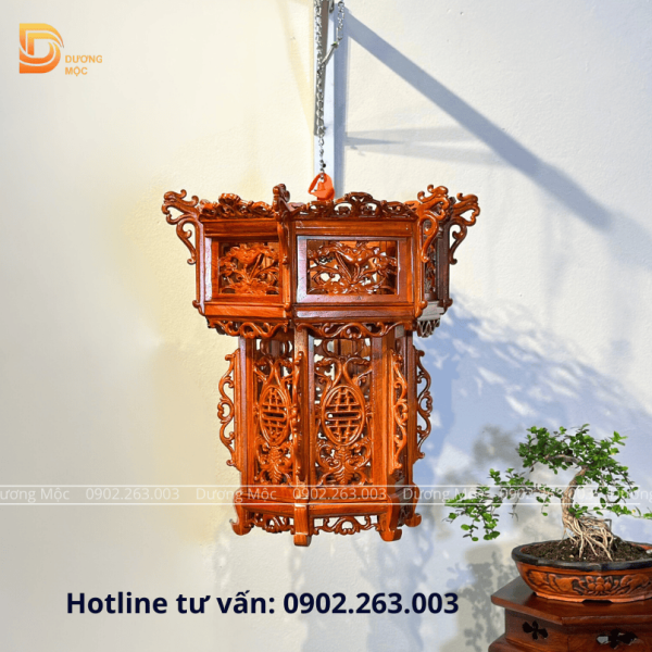 Đèn Lồng Gỗ Hương Hoa Sen 55cm DL05 - Ảnh 9