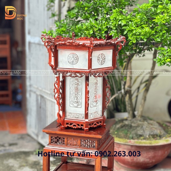 Đèn Lồng Gỗ Hương Mặt Kính 55cm DL06 - Ảnh 4