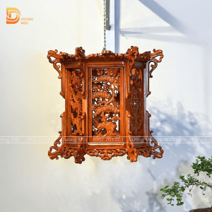 Đèn Lồng Tứ Quý Gỗ Hương 43cm DL03