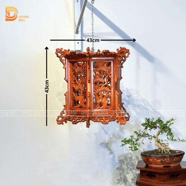 Đèn Lồng Tứ Quý Gỗ Hương 43cm DL03 - Ảnh 3