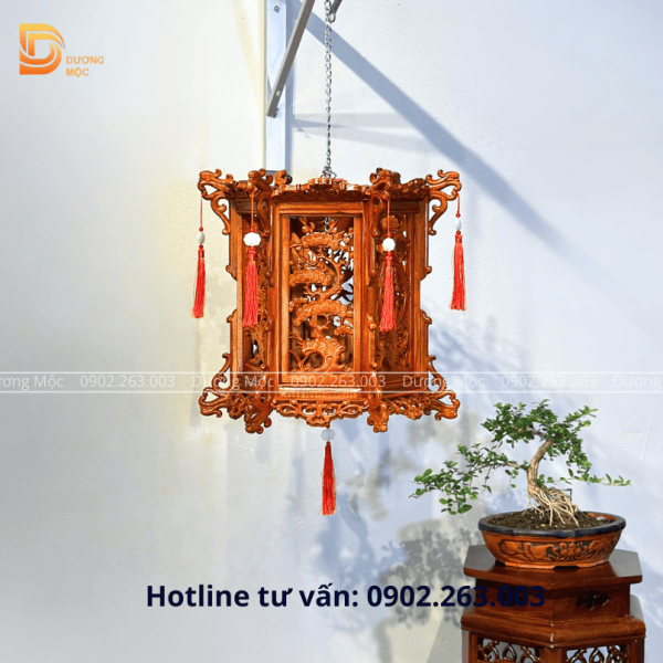 Đèn Lồng Tứ Quý Gỗ Hương 43cm DL03 - Ảnh 9