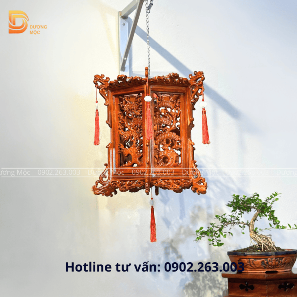 Đèn Lồng Tứ Quý Gỗ Hương 43cm DL03 - Ảnh 7