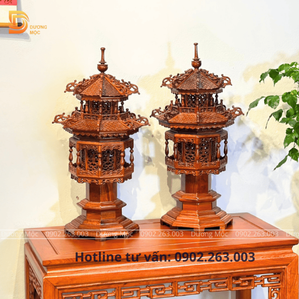 Đèn Thờ 2 Tầng Gỗ Hương 60cm DT01 - Ảnh 5