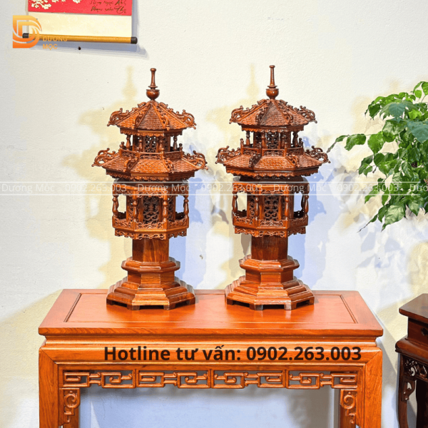 Đèn Thờ 2 Tầng Gỗ Hương 60cm DT01 - Ảnh 6