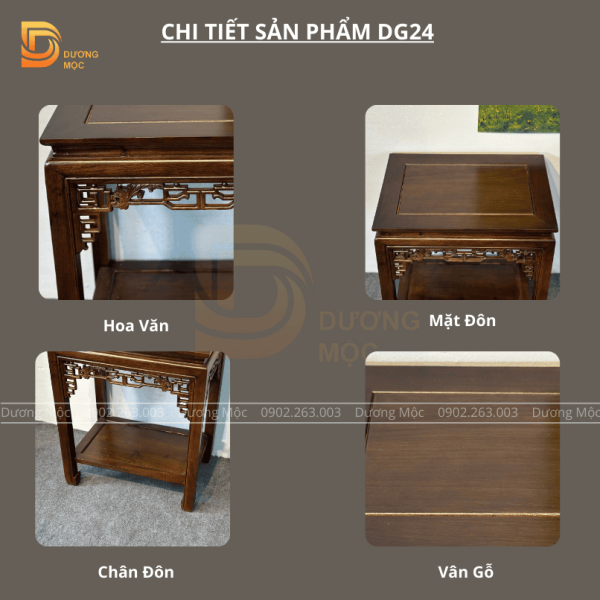 Đôn Chữ Nhật Gỗ Hương 60cm DG24 - Ảnh 9