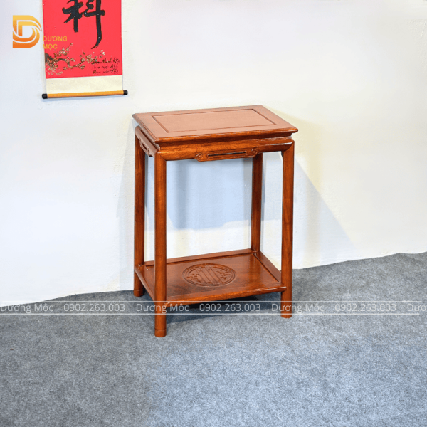 Đôn Chữ Nhật Gỗ Hương Chân Tròn 60cm DG29 - Ảnh 4