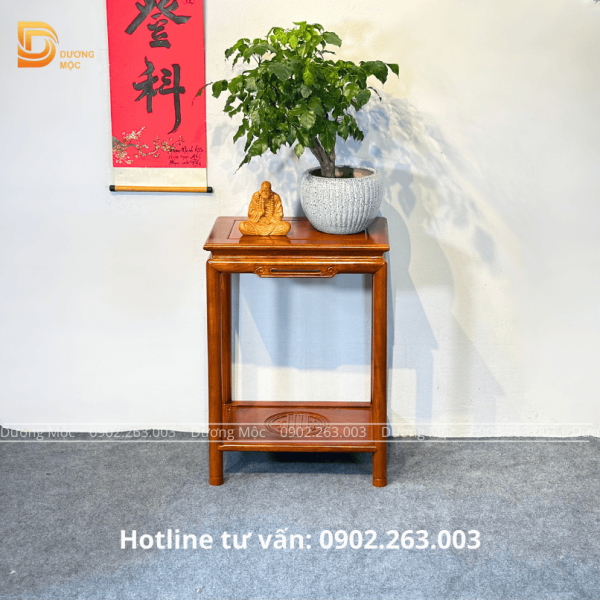 Đôn Chữ Nhật Gỗ Hương Chân Tròn 60cm DG29 - Ảnh 9