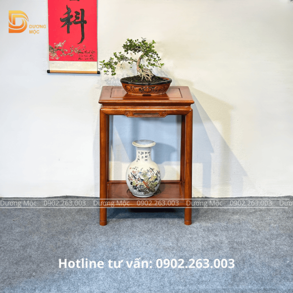Đôn Chữ Nhật Gỗ Hương Chân Tròn 60cm DG29 - Ảnh 8