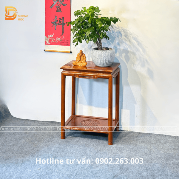 Đôn Chữ Nhật Gỗ Hương Chân Tròn 60cm DG29 - Ảnh 7