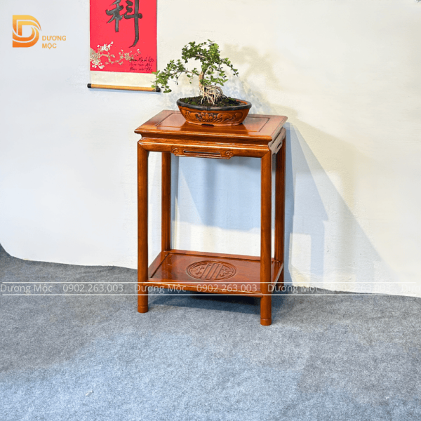 Đôn Chữ Nhật Gỗ Hương Chân Tròn 60cm DG29 - Ảnh 6
