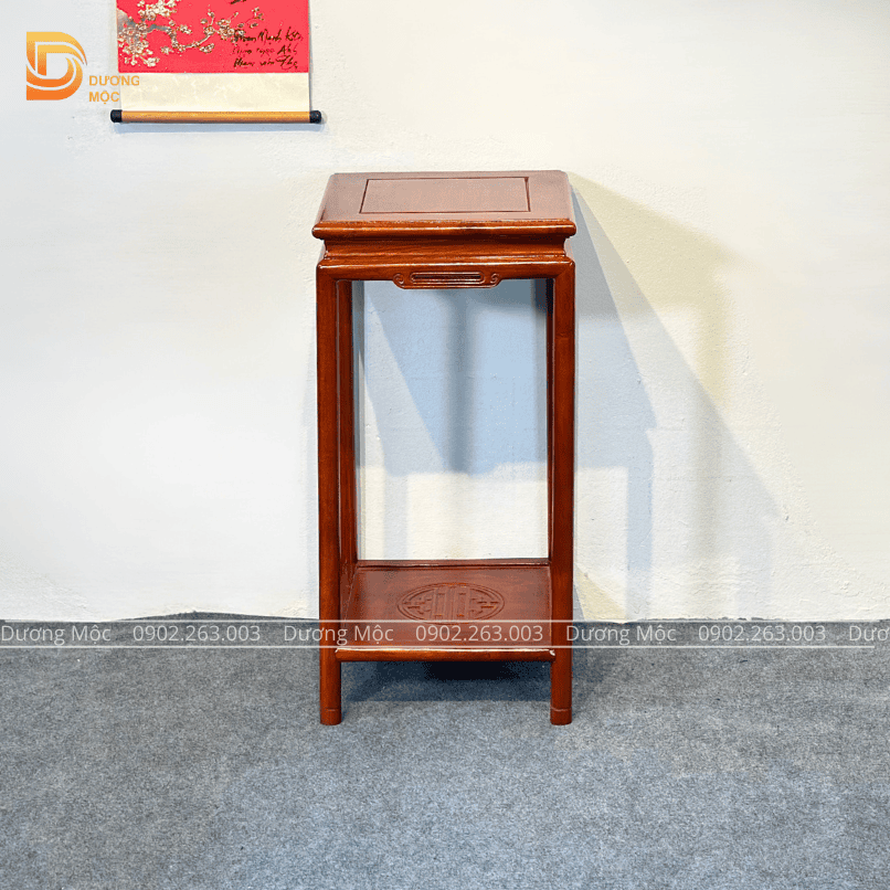 Đôn Vuông Gỗ Hương Chân Tròn 35x70cm DG27 - Ảnh 4