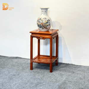 Đôn Vuông Gỗ Hương Chân Tròn 30x40cm DG34