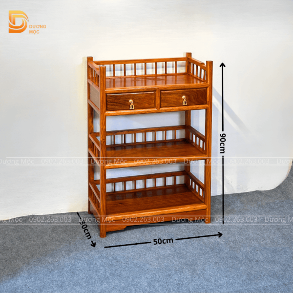 Kệ Trang Trí Gỗ Hương KTT01 - Ảnh 3