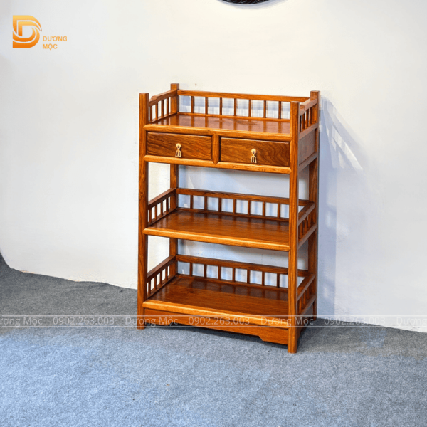 Kệ Trang Trí Gỗ Hương KTT01 - Ảnh 4