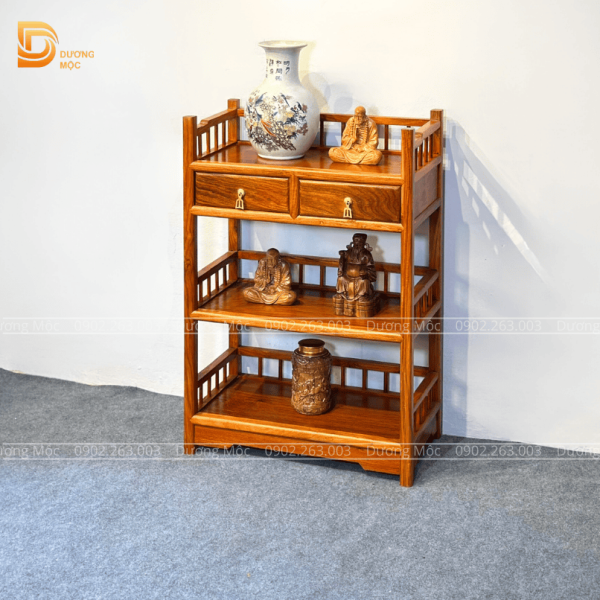 Kệ Trang Trí Gỗ Hương KTT01 - Ảnh 7