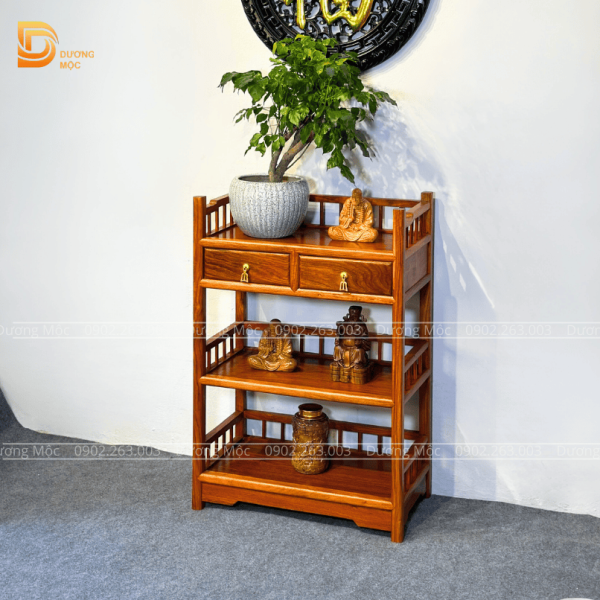 Kệ Trang Trí Gỗ Hương KTT01 - Ảnh 6