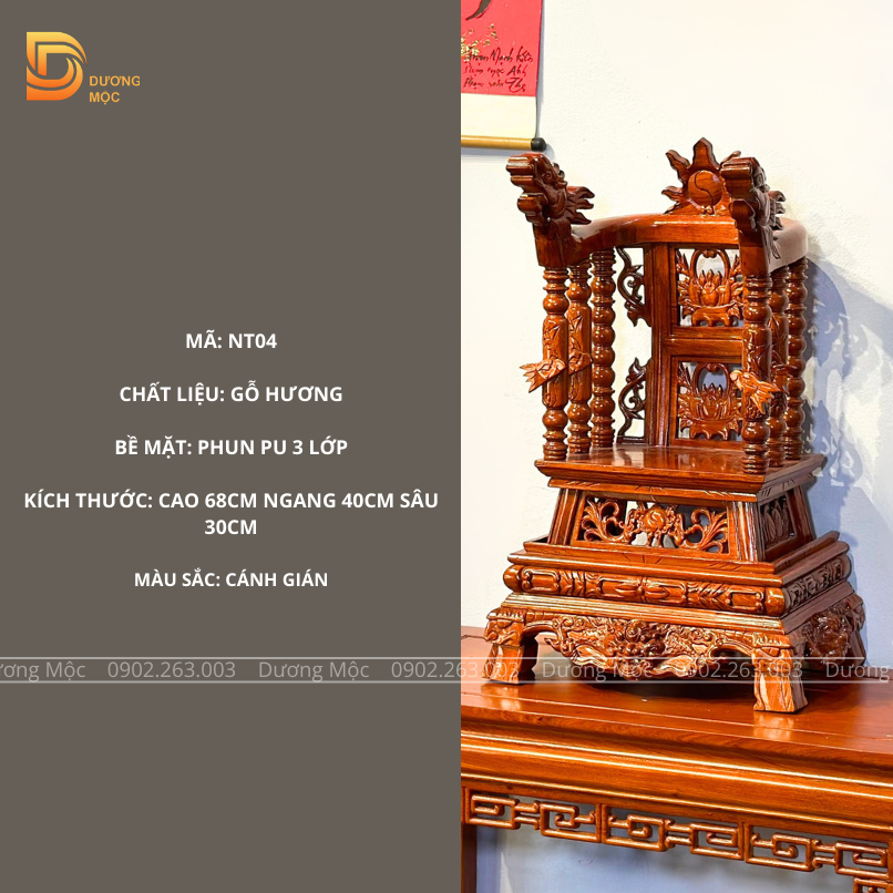 ngai thờ gia tiên gỗ hương