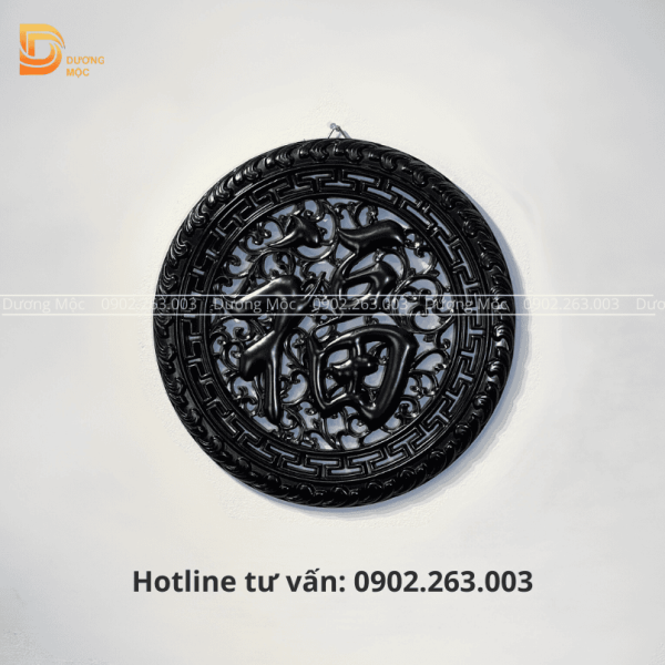 Tranh Tròn Gỗ Hương Chữ Phúc TG08 - Ảnh 4