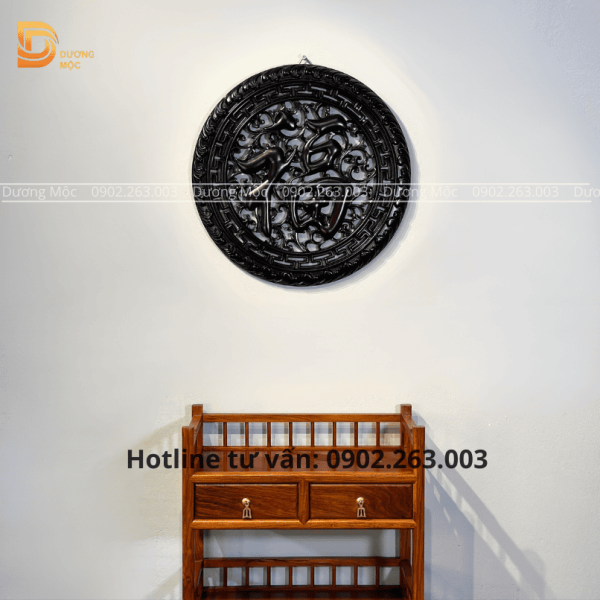 Tranh Tròn Gỗ Hương Chữ Phúc TG08 - Ảnh 6