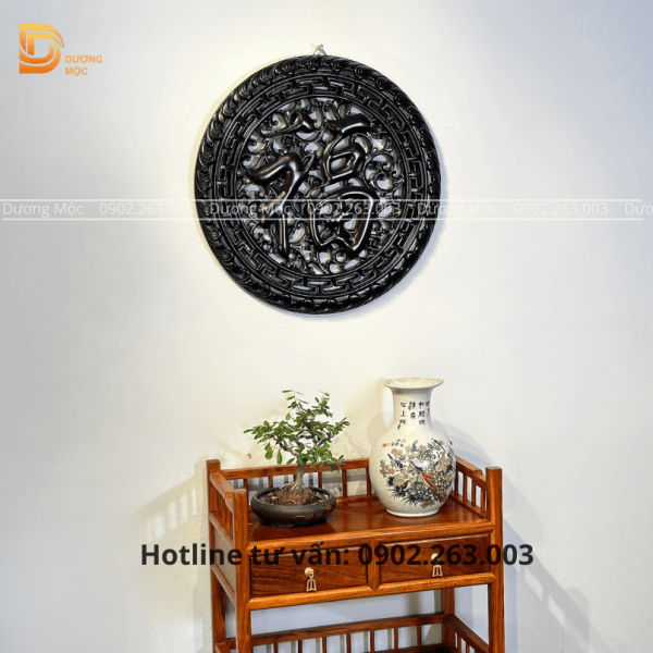 Tranh Tròn Gỗ Hương Chữ Phúc TG08 - Ảnh 5